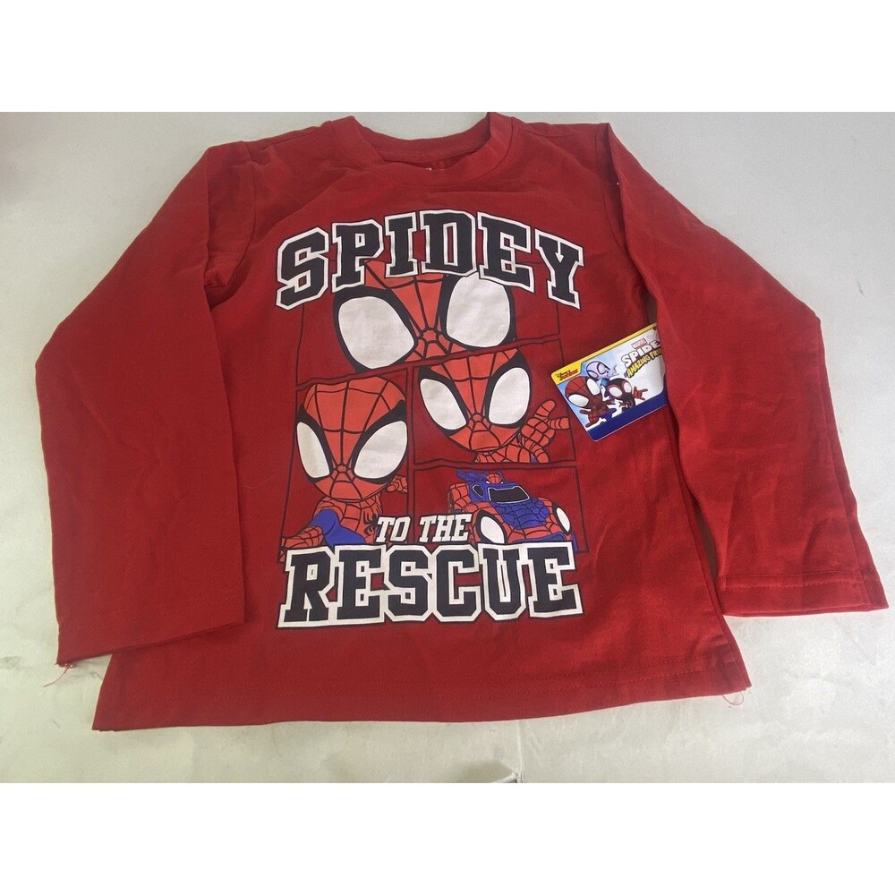 Marvel Spidey and his Amazing Friends Red Long Sleeve Tee T-Shirt Boys Size 6